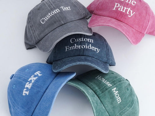 Personalized Text Hat, Custom Logo Embroidered Hat